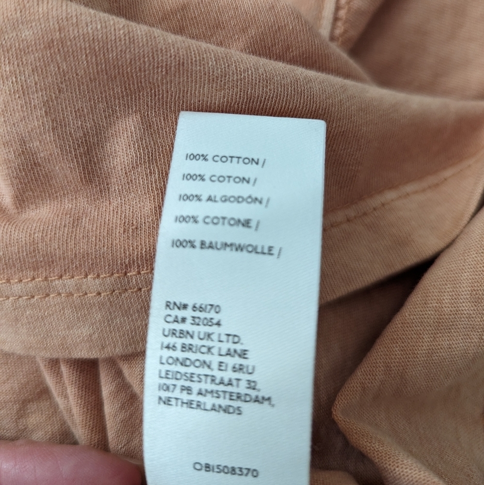 Free People we the free cotton long sleeve T-shirt peach Large - Picture 8 of 11